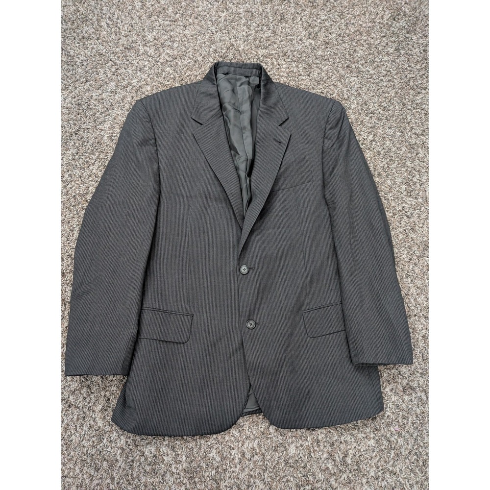 Jos A Bank Signature Collection Sportcoat 42R Men Gray Stripe Wool Blazer Jacket